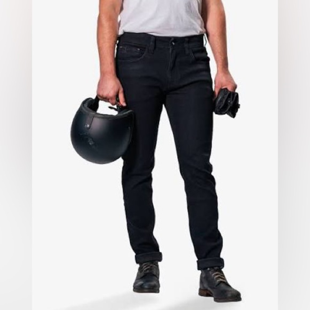 Men's saint motorcycle denim Black Jeans